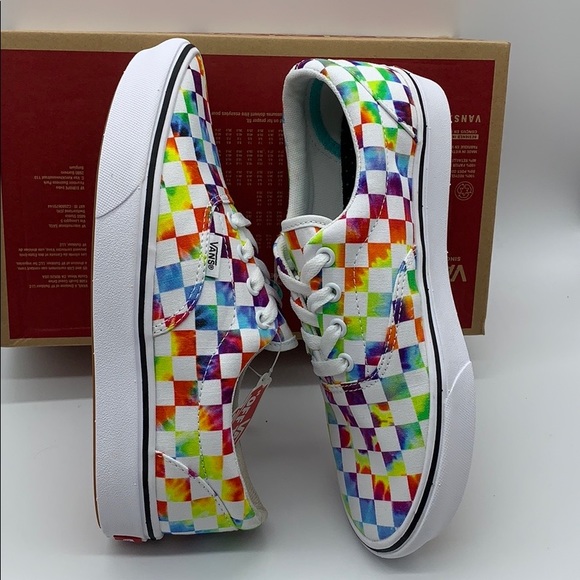 VANS COMFYCUSH ERA TIE-DYE CHECKERBOARD WHITE mens - Picture 16 of 16